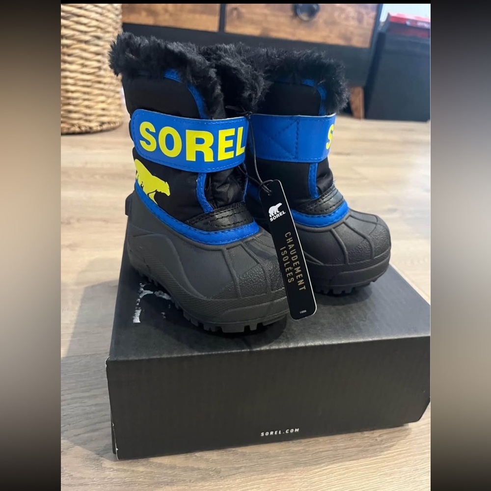 Sorel Toddler Black and Blue Winter Boots